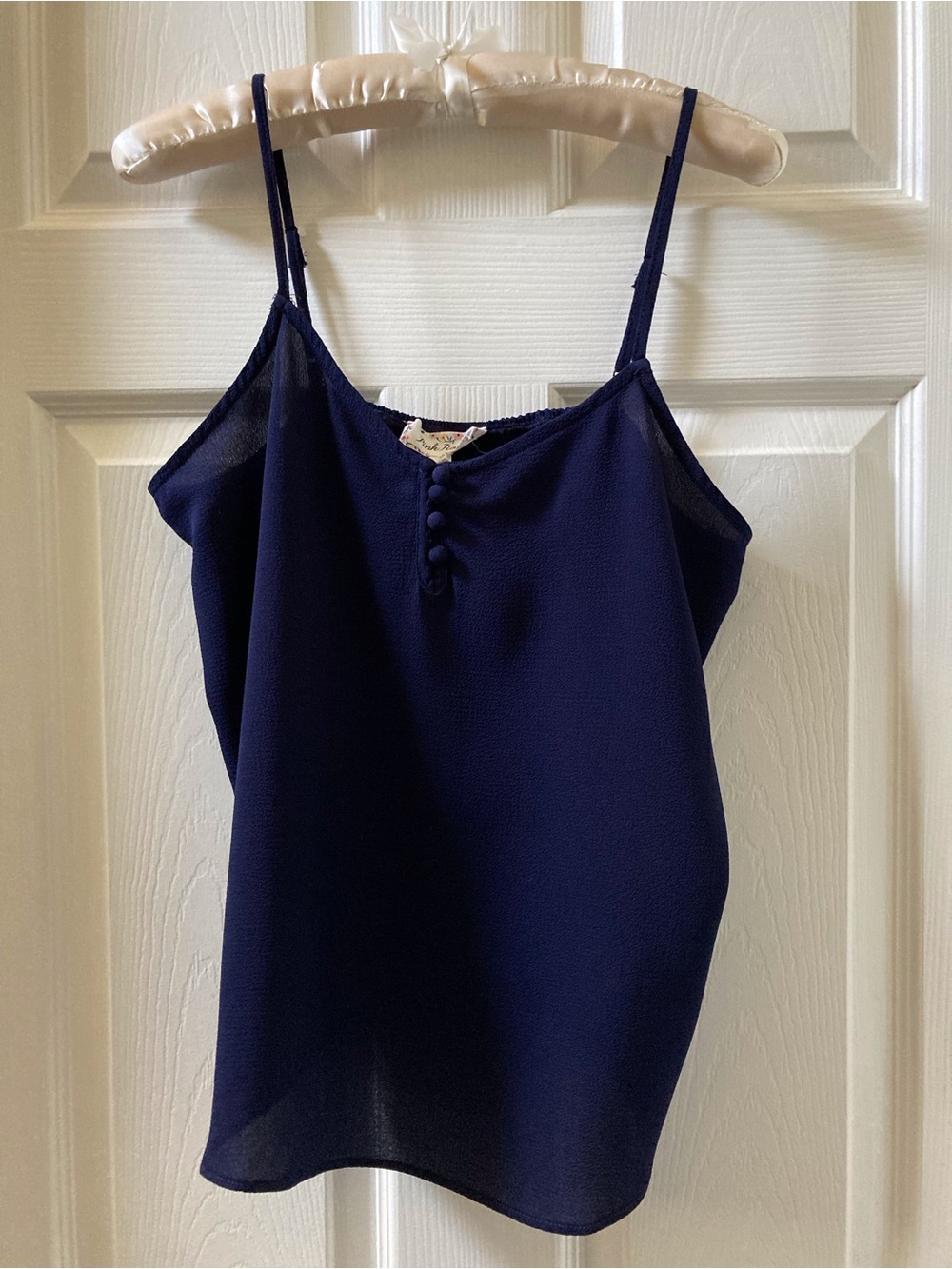 New Navy Blue Cami with elastic back